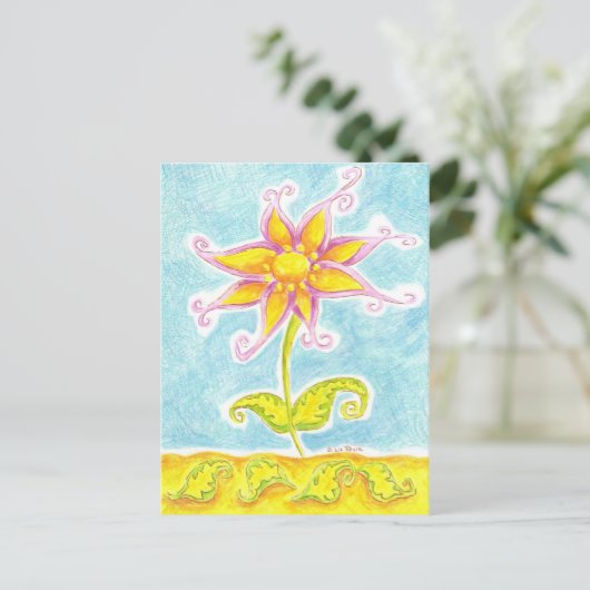 Whimsical Flower Briefkaart (Staand voorkant)