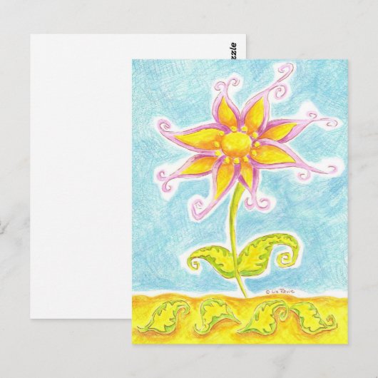 Whimsical Flower Briefkaart (Voorkant / Achterkant)