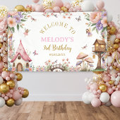 Whimsical Flower Fairy 3rd birthday Banner