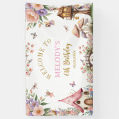 Whimsical Flower Fairy 6th birthday Banner (Verticaal)