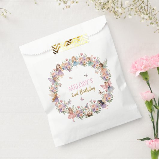 Whimsical flower fairy garden 2nd birthday  bedankzakje (Gezegeld)