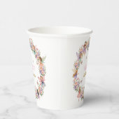 Whimsical flower fairy garden 2nd birthday  papieren bekers (Rechts)