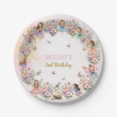 Whimsical flower fairy garden 2nd birthday  papieren bordje (Voorkant)