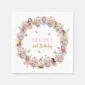 Whimsical flower fairy garden 2nd birthday  servet (Voorkant)