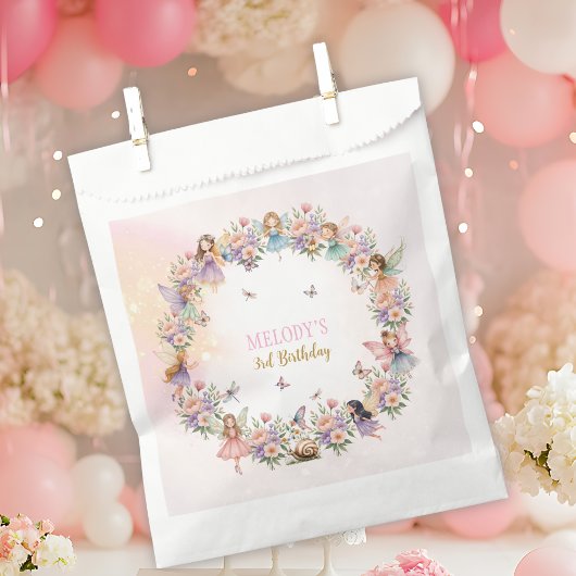 Whimsical flower fairy garden 3rd birthday  bedankzakje