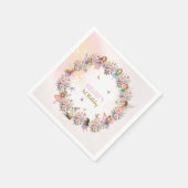 Whimsical flower fairy garden 3rd birthday  servet (Hoek)