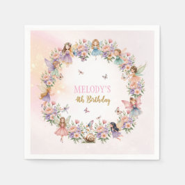 Whimsical flower fairy garden 4th birthday servet