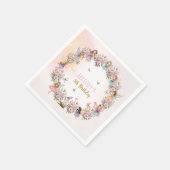 Whimsical flower fairy garden 5th birthday servet (Hoek)