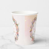 Whimsical flower fairy garden 6th birthday  papieren bekers (Rechts)