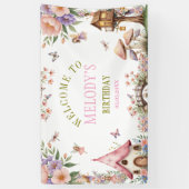 Whimsical Flower Fairy Garden Birthday Banner (Verticaal)