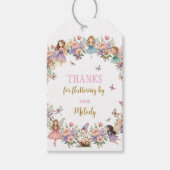 Whimsical flower fairy garden  birthday  cadeaulabel (Voorkant)