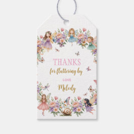 Whimsical flower fairy garden  birthday  cadeaulabel