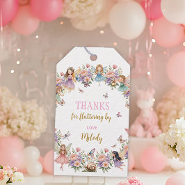 Whimsical flower fairy garden  birthday  cadeaulabel