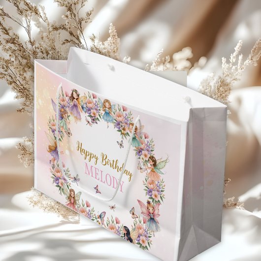 Whimsical flower fairy garden birthday  groot cadeauzakje