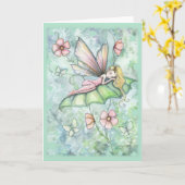 Whimsical Flower Fairy Wenskaart Kaart (Gele Bloem)