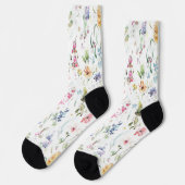 Whimsical Flower Floral Pattern Socks Sokken (Links)