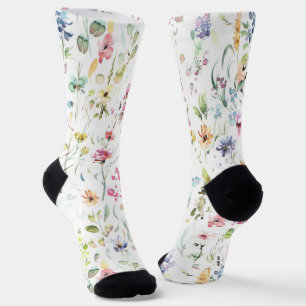 Whimsical Flower Floral Pattern Socks Sokken