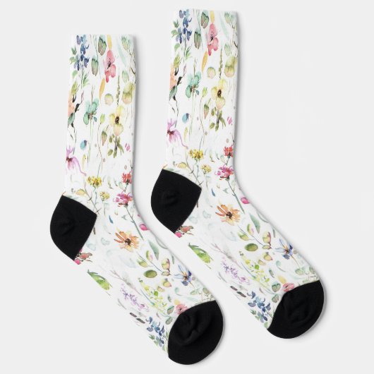 Whimsical Flower Floral Pattern Socks Sokken (Rechts)