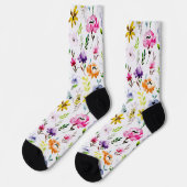 Whimsical Flower Floral Pattern Socks Sokken (Links)