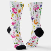 Whimsical Flower Floral Pattern Socks Sokken (Gebogen)