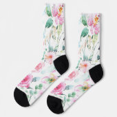 Whimsical Flower Floral Pattern Socks Sokken (Links)