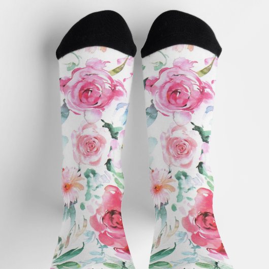 Whimsical Flower Floral Pattern Socks Sokken (Top)
