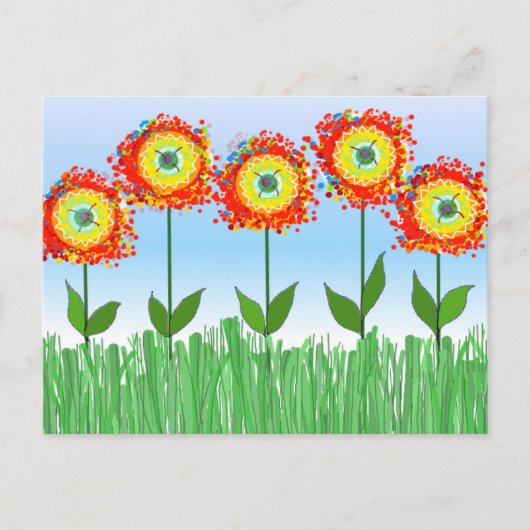 Whimsical Flower Garden Briefkaart (Voorkant)