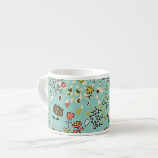 Whimsical Flower Garden Espresso Kop (Links)