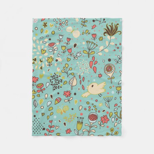 Whimsical Flower Garden Fleece Deken (Voorkant)