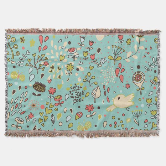 Whimsical Flower Garden Gooi Deken (Voorkant)