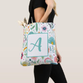 Whimsical Flower Garden op witte Canvas tas (Dichtbij)