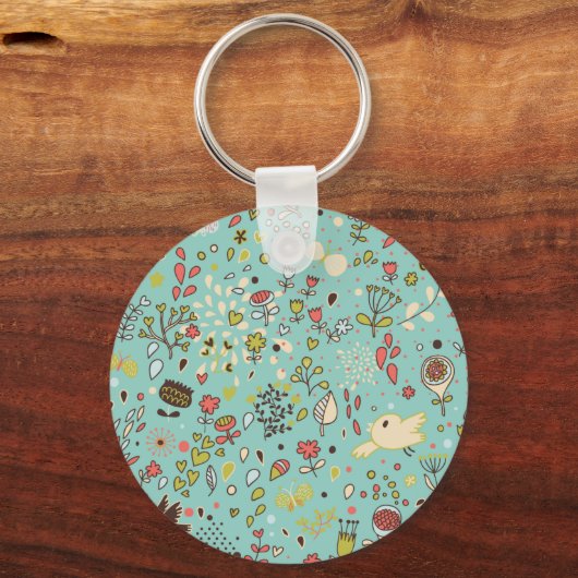 Whimsical Flower Garden Sleutelhanger (Voorkant)