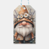 Whimsical Flower Gnome: Schattige Waterverf kunst Cadeaulabel (Achterkant)