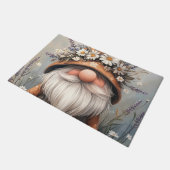 Whimsical Flower Gnome: Schattige Waterverf kunst Deurmat (Schuin)
