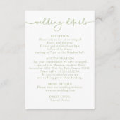 Whimsical Flower Greenery Wedding Details Kaart (Voorkant)