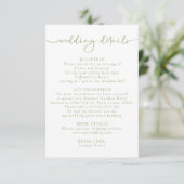 Whimsical Flower Greenery Wedding Details Kaart (Staand voorkant)