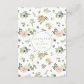 Whimsical Flower Greenery Wedding Details Kaart (Achterkant)