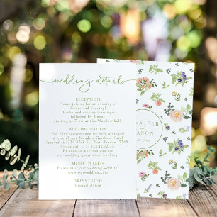 Whimsical Flower Greenery Wedding Details Kaart