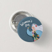  Whimsical Flower Lady Vrouwendag Ronde Button 3,2 Cm (Voorkant /achterkant)