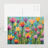 Whimsical Flower Meadow Blooming Wildflowers  Briefkaart (Voorkant / Achterkant)
