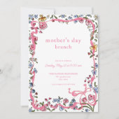 Whimsical Flower Moederdag Brunch Uitnodiging (Voorkant)