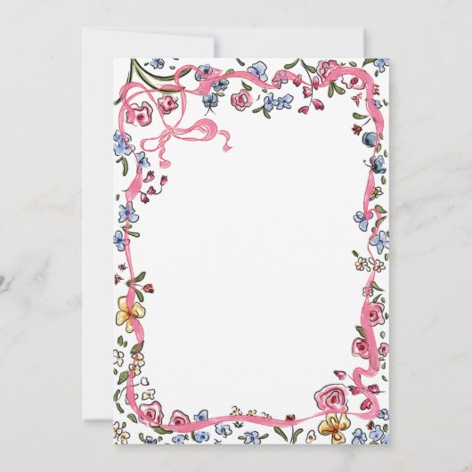 Whimsical Flower Moederdag Brunch Uitnodiging (Achterkant)