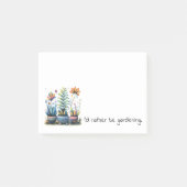 Whimsical Flower Pots I'd Rather Be Gardening Post-it® Notes (Voorkant)