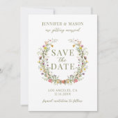 Whimsical flower Save the Date fotouitnodiging Kaart (Voorkant)
