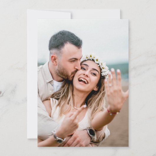 Whimsical flower Save the Date fotouitnodiging Kaart (Achterkant)