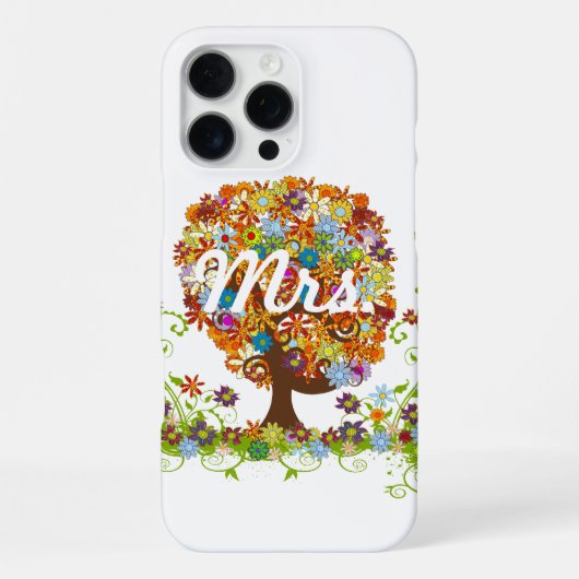 Whimsical Flower Tree Wedding iPhone Hoesje (Achterkant)