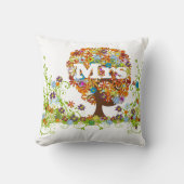 Whimsical Flower Tree Wedding Kussen (Voorkant)