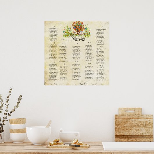 Whimsical Flower Tree Wedding Poster (Keuken)