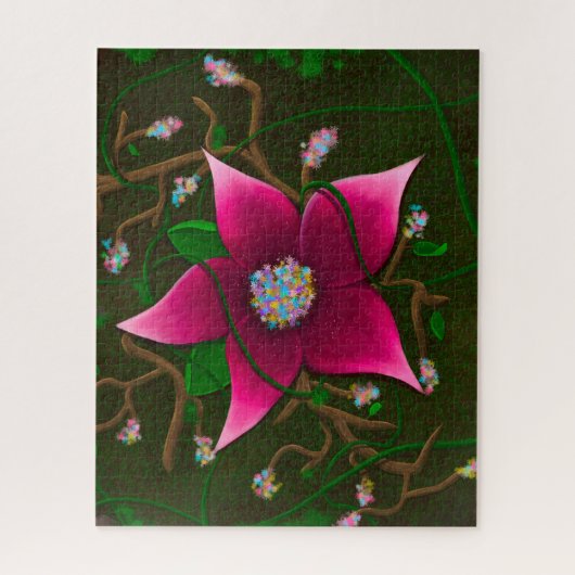 Whimsical Flower & Vine Legpuzzel (Verticaal)