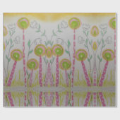 Whimsical Flowered Wrapping Paper Cadeaupapier (Vlak)